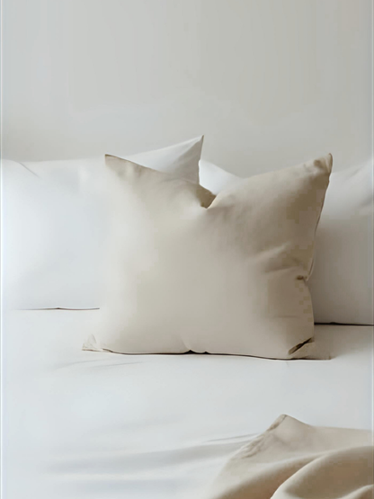 100% flax linen Natural Beige large Euro square pillow with zipper – OEKO-TEX Standard 100, plush & refined