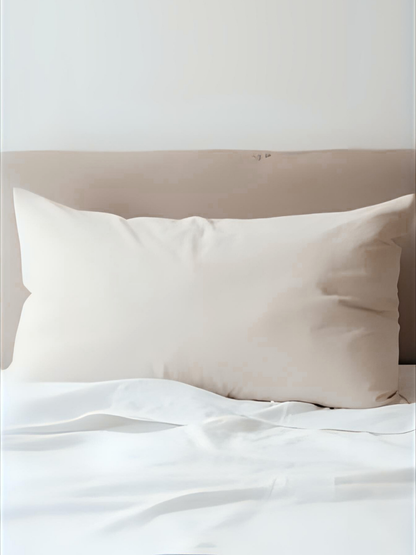 100% flax linen Natural Beige standard pillowcase with zipper – OEKO-TEX Standard 100, luxury and heirloom