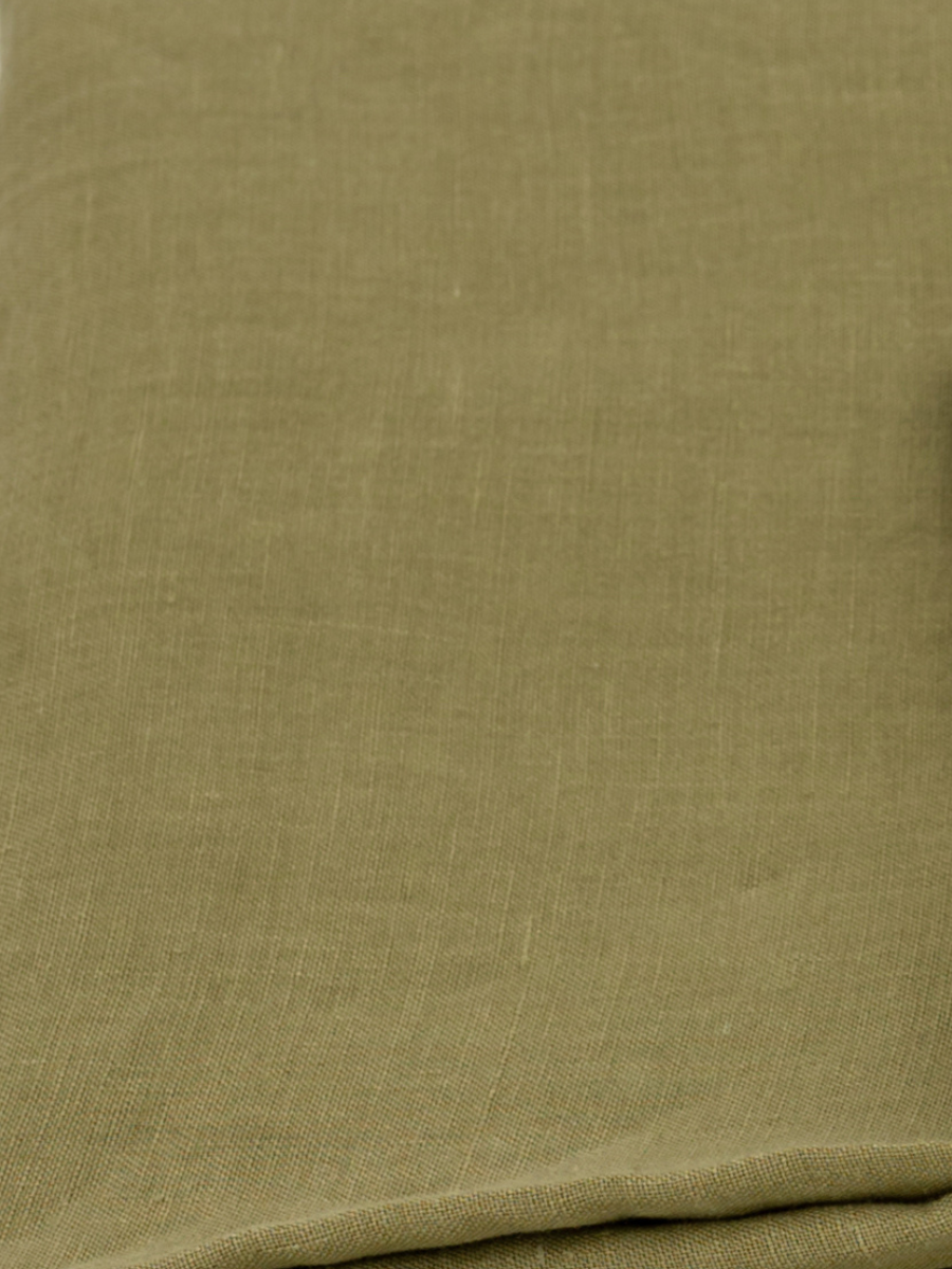 100% flax linen Olive Green fabric swatch – OEKO-TEX Standard 100, soft & natural texture