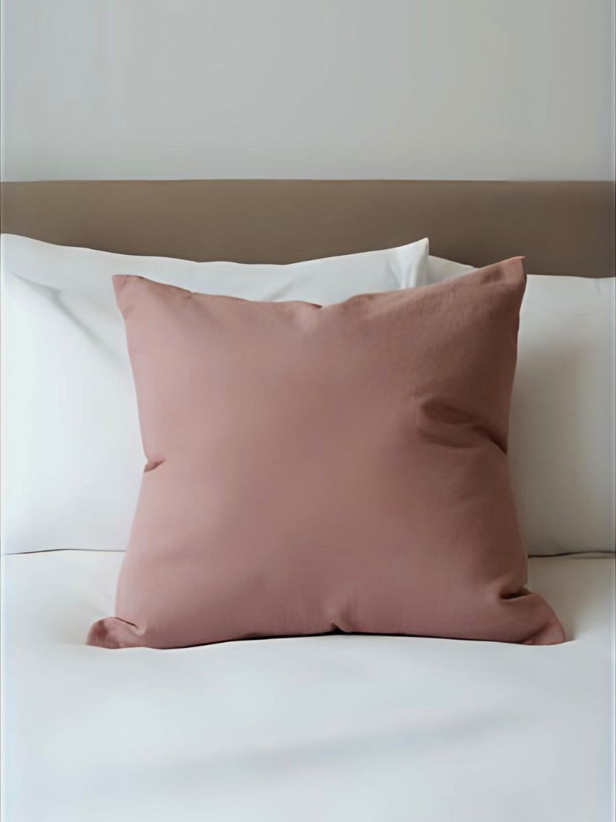 100% flax linen Rosewood Pink Euro square pillow with zipper – OEKO-TEX Standard 100, plush & refined