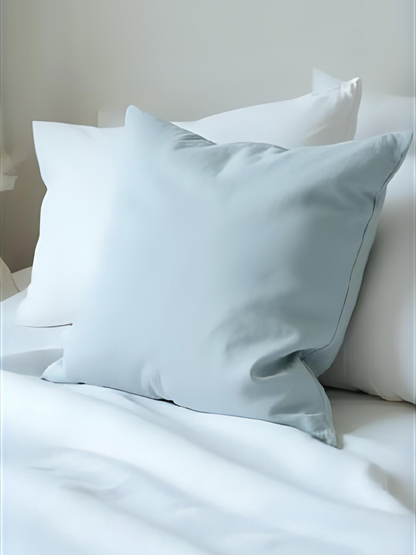100% flax linen Sky Blue Euro square pillowcase with zipper – OEKO-TEX Standard 100, luxury and heirloom