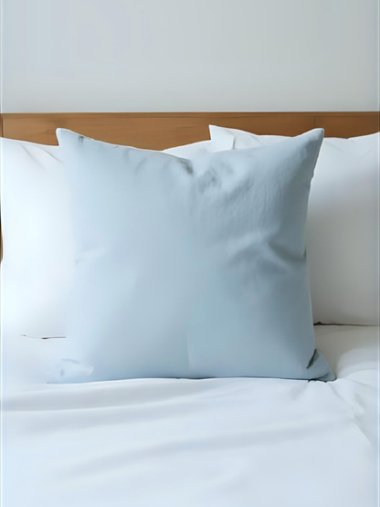 100% flax linen Sky Blue Euro square pillow with zipper – OEKO-TEX Standard 100, plush & refined