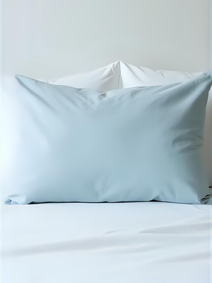 100% flax linen Sky Blue standard pillowcase with zipper – OEKO-TEX Standard 100, luxury and heirloom