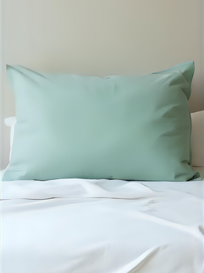 100% flax linen Willow Green standard pillowcase with zipper – OEKO-TEX Standard 100, long & supportive