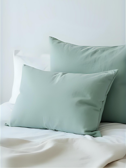 100% flax linen Willow Green standard pillowcase with zipper – OEKO-TEX Standard 100, long & supportive