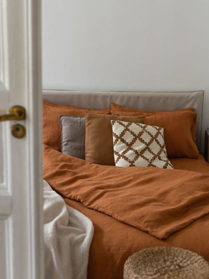 Cinnamon Brown 100% Flax Linen Duvet Cover Sets