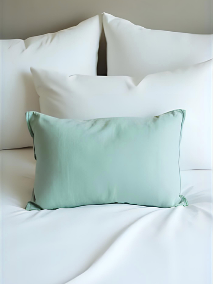 Willow Green 100% Flax Linen Coconut Shell Button Closure Pillowcases