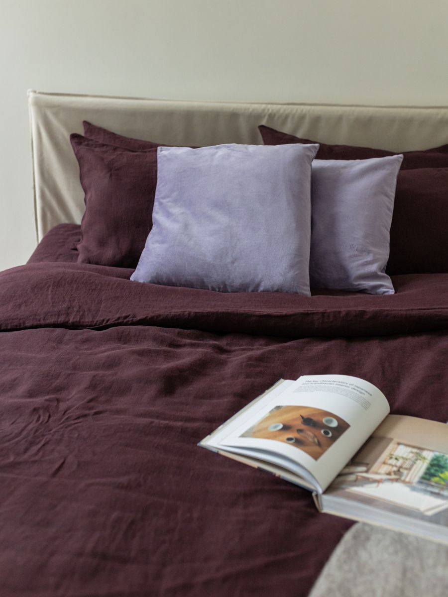Elderberry Purple 100% Flax Linen Duvet Covers