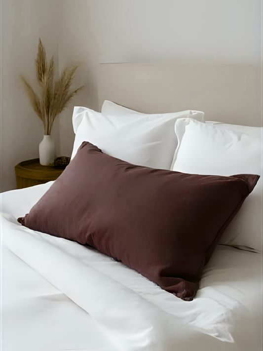 Elderberry Purple 100% Flax Linen Envelope Closure Pillowcases