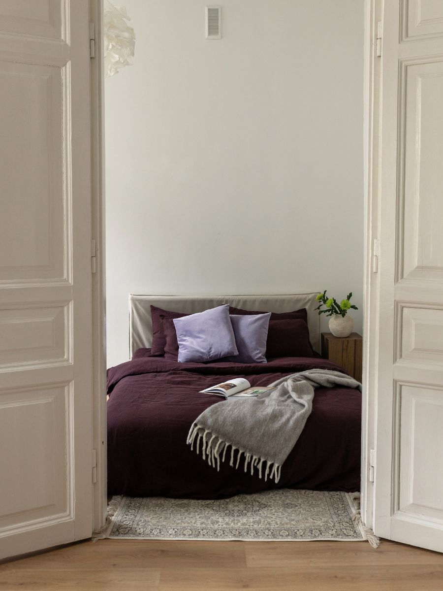 Elderberry Purple 100% Flax Linen Duvet Cover Sets