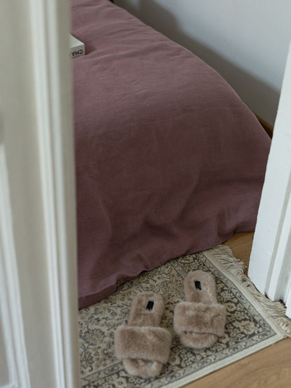 Rosewood Pink 100% Flax Linen Duvet Covers