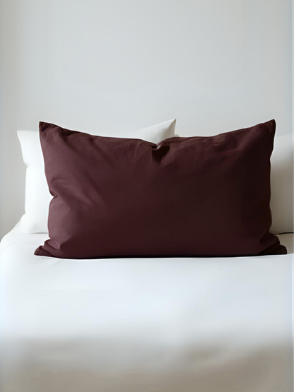 Elderberry Purple 100% Flax Linen Coconut Shell Button Closure Pillowcases