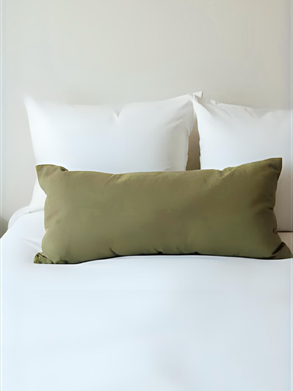 Olive Green 100% Flax Linen Classic Envelope Closure Pillowcases