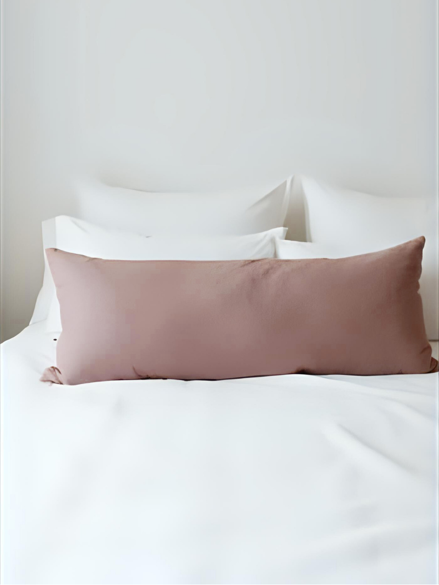 Rosewood Pink 100% Flax Linen Zipper Closure Pillowcases