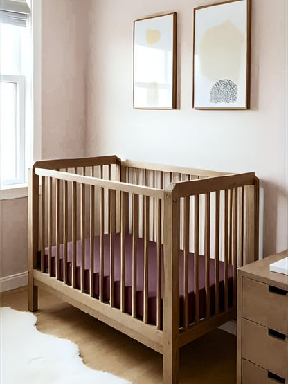 Elderberry Purple 100% Flax Linen Baby Pure Luxe Fitted Sheets