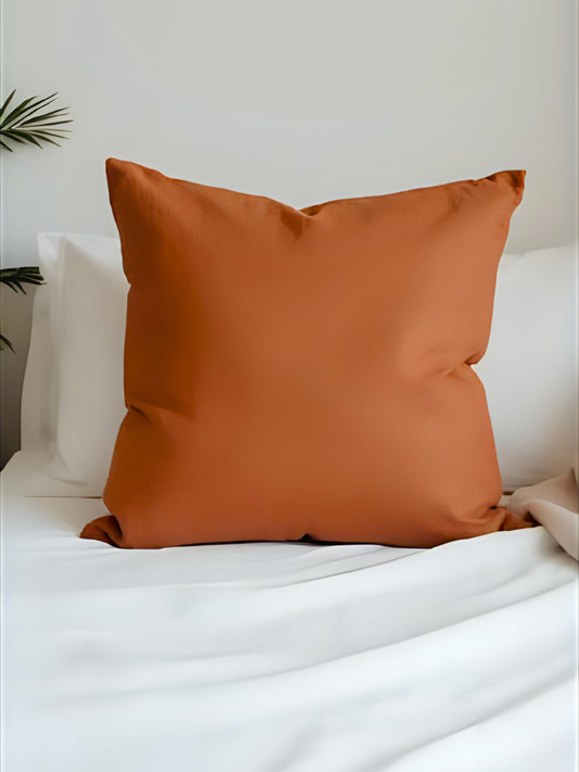 Cinnamon Brown 100% Flax Linen Coconut Shell Button Closure Pillowcases