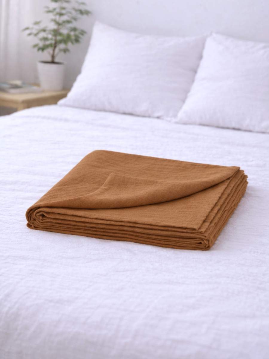 Cinnamon Brown 100% Flax Linen Sheet Set