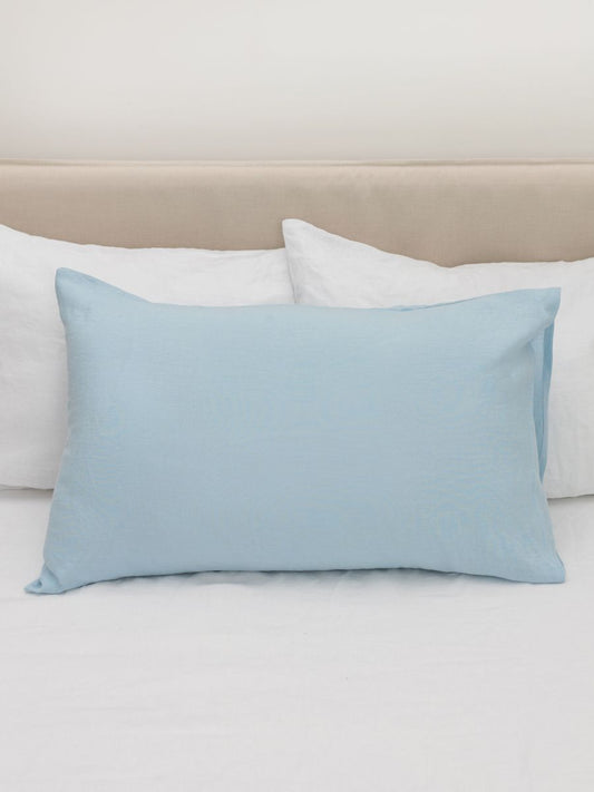 Sky Blue 100% Flax Linen Envelope Closure Pillowcases