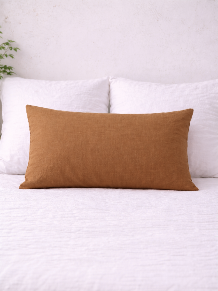 Cinnamon Brown 100% Flax Linen Deep Pocket Sheet Set
