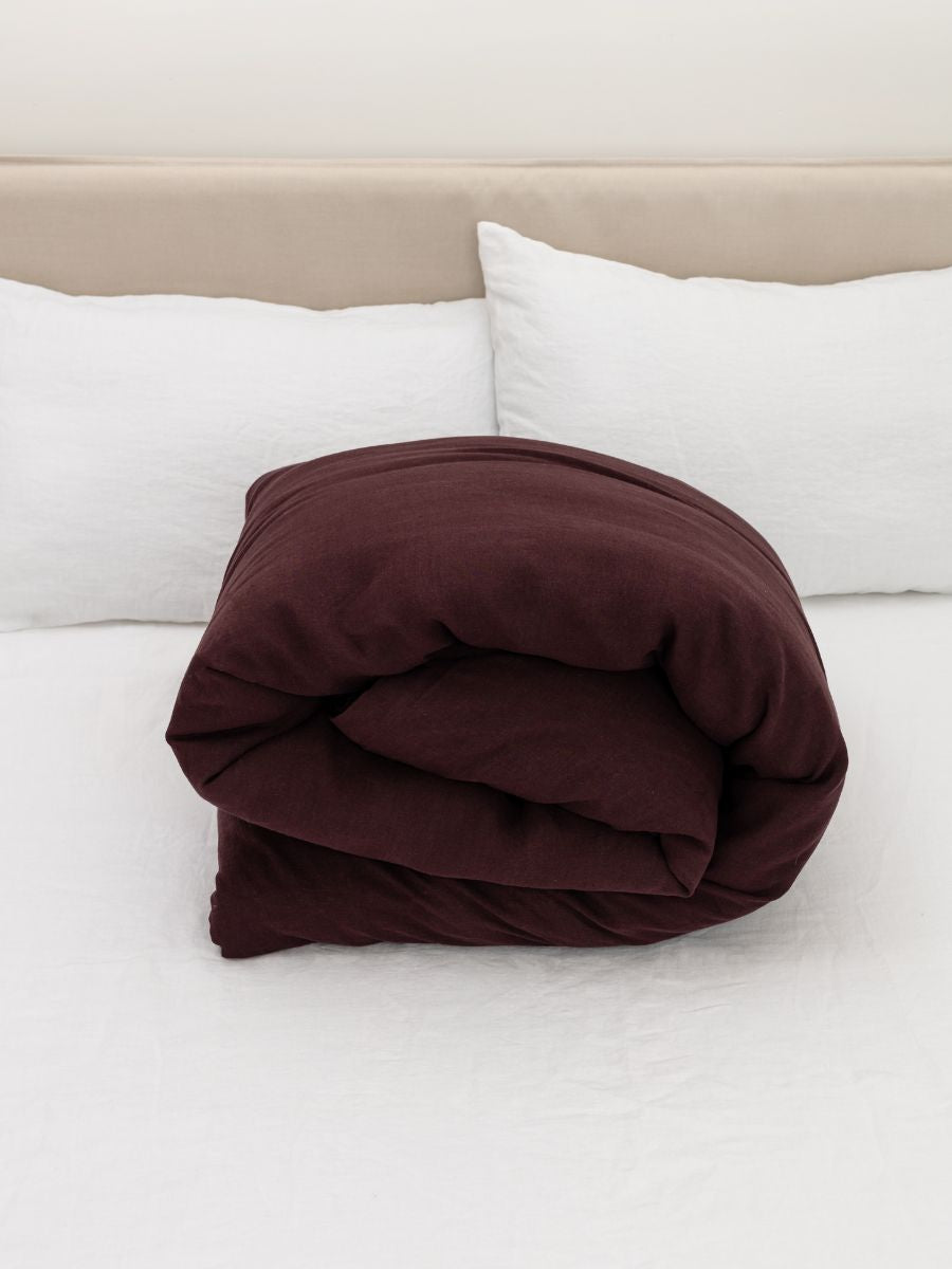 Elderberry Purple 100% Flax Linen Toddler Pure Luxe Duvet Covers