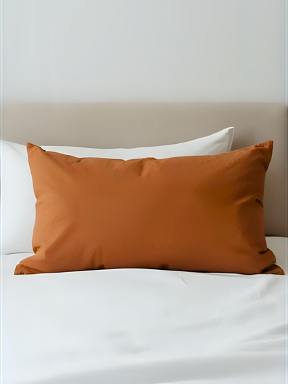 Cinnamon Brown 100% Flax Linen Coconut Shell Button Closure Pillowcases