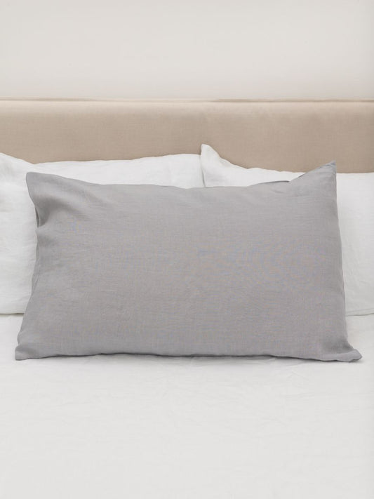 Moonlit Grey 100% Flax Linen Envelope Closure Pillowcases
