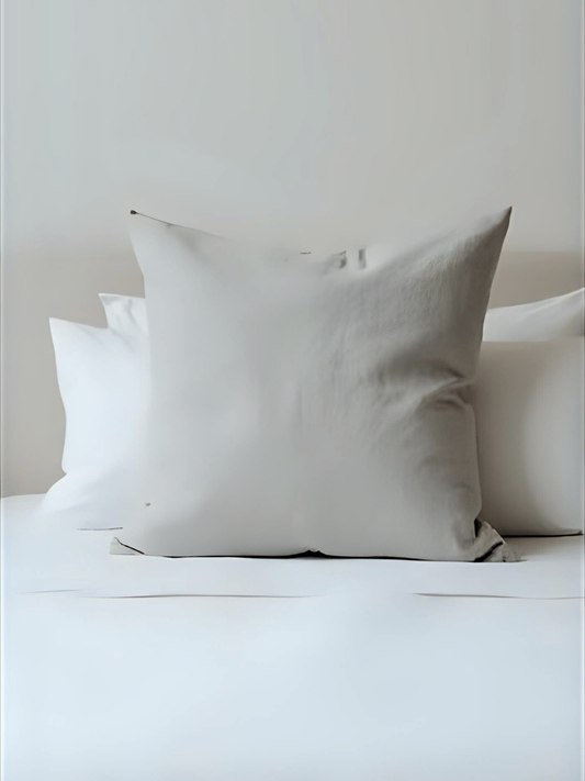 Moonlit Grey 100% Flax Linen Coconut Shell Button Closure Pillowcases