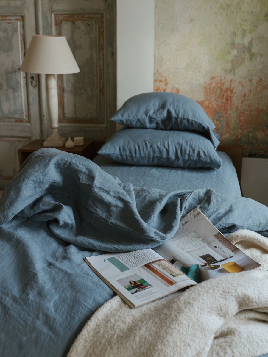 Baltic Blue 100% Flax Linen Sheet Sets