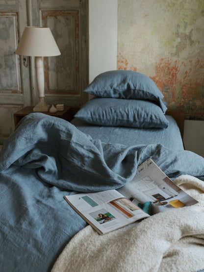 Baltic Blue 100% Flax Linen Sheet Sets