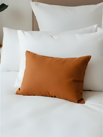 Cinnamon Brown 100% Flax Linen Zipper Closure Pillowcases