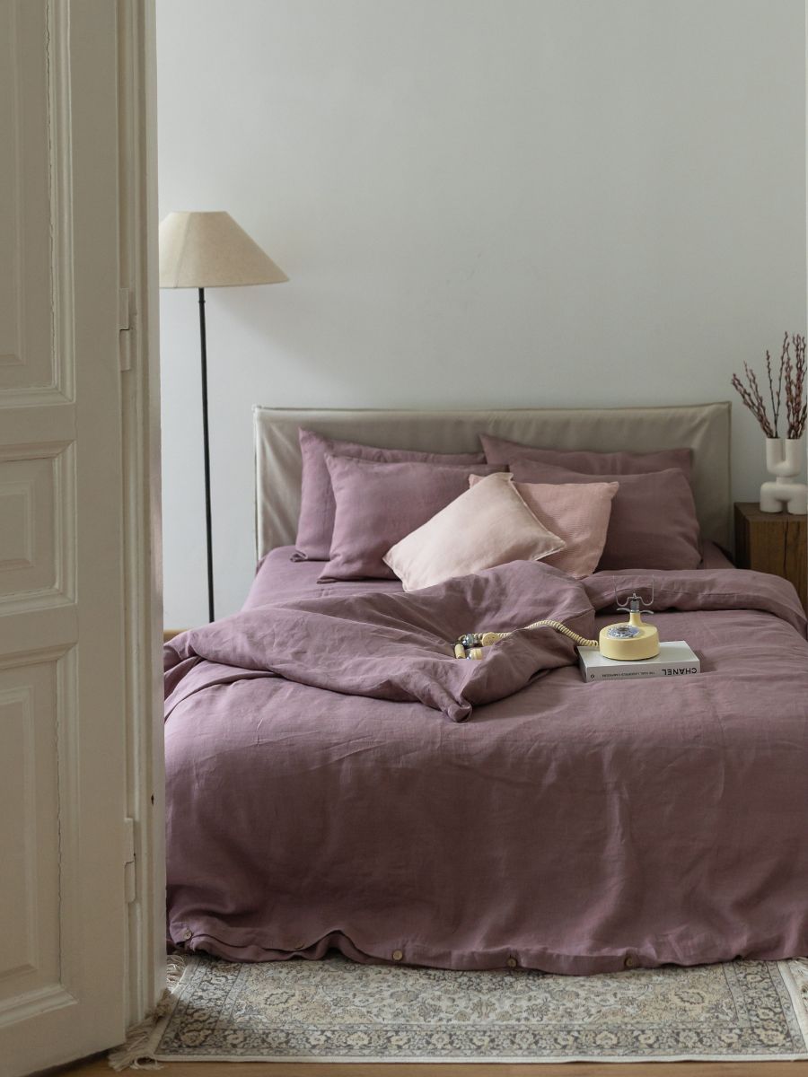 Rosewood Pink 100% Flax Linen Duvet Covers