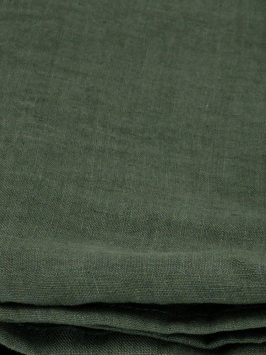 Forest Green 100% Flax Linen Flat Cover Sheets
