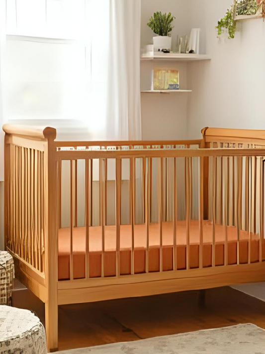 Cinnamon Brown 100% Flax Linen Baby Pure Luxe Fitted Sheets