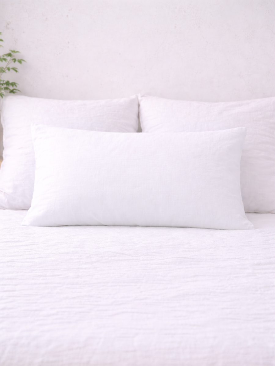 Magnolia White 100% Flax Linen Deep Pocket Sheet Set