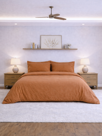 Cinnamon Brown 100% Flax Linen Duvet Cover