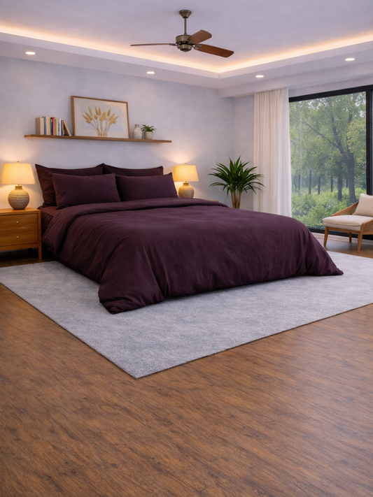 Elderberry Purple 100% Flax Linen Duvet Cover