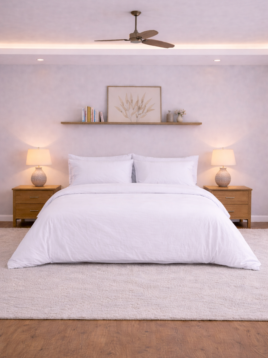 Magnolia White 100% Flax Linen Duvet Cover Set
