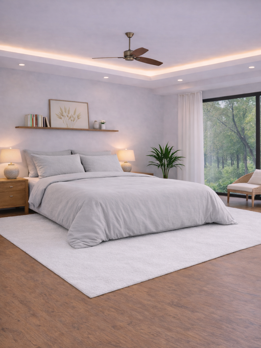 Moonlit Grey Organic 100% Flax Linen Duvet Cover