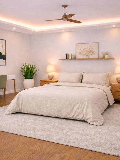 Natural Beige 100% Flax Linen Duvet Cover Set
