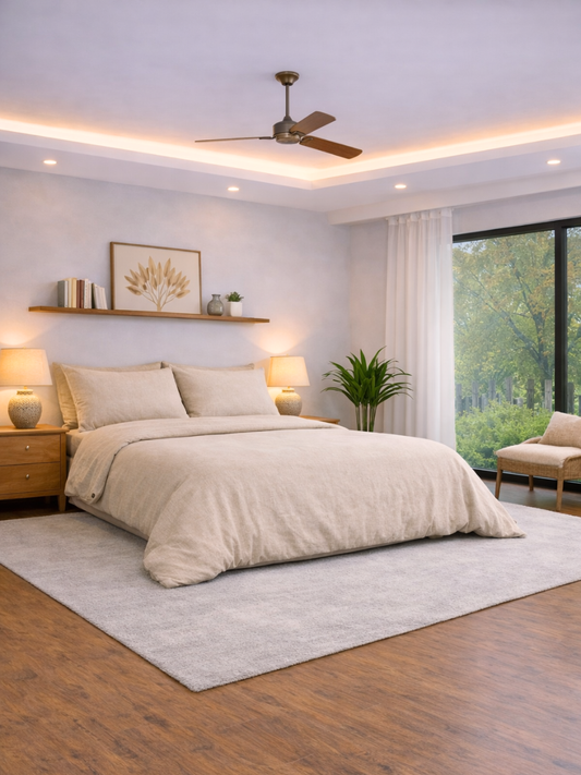 Natural Beige 100% Flax Linen Duvet Cover Set