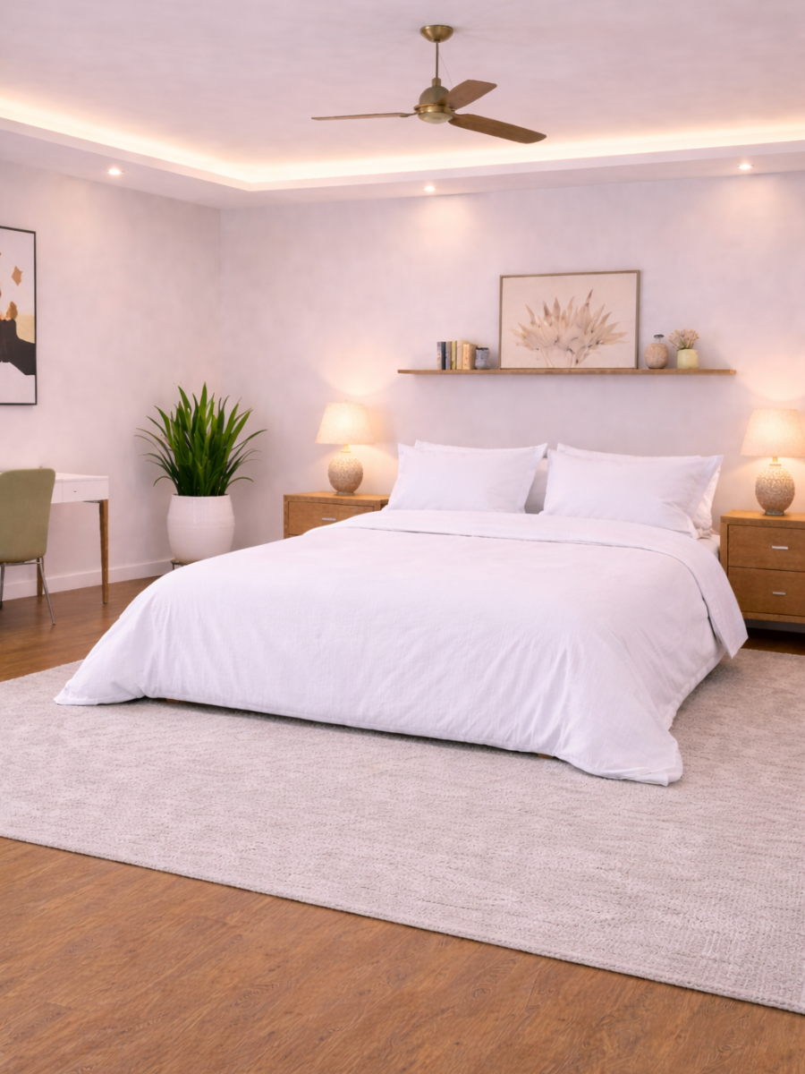Magnolia White 100% Flax Linen Duvet Cover Set