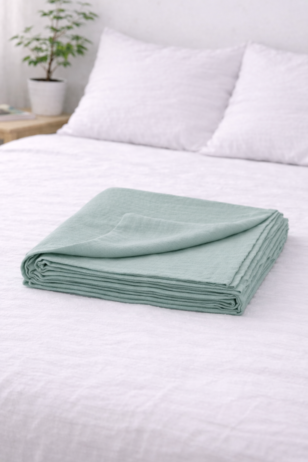 Willow Green 100% Flax Linen Sheet Set