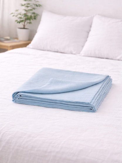 Sky Blue 100% Flax Linen Sheet Set
